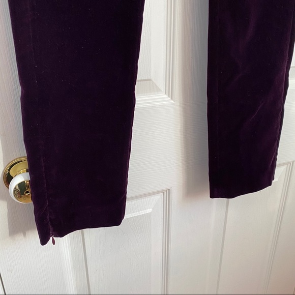 Victoria Beckham Purple Velvet Ankle Pants - Picture 4 of 8